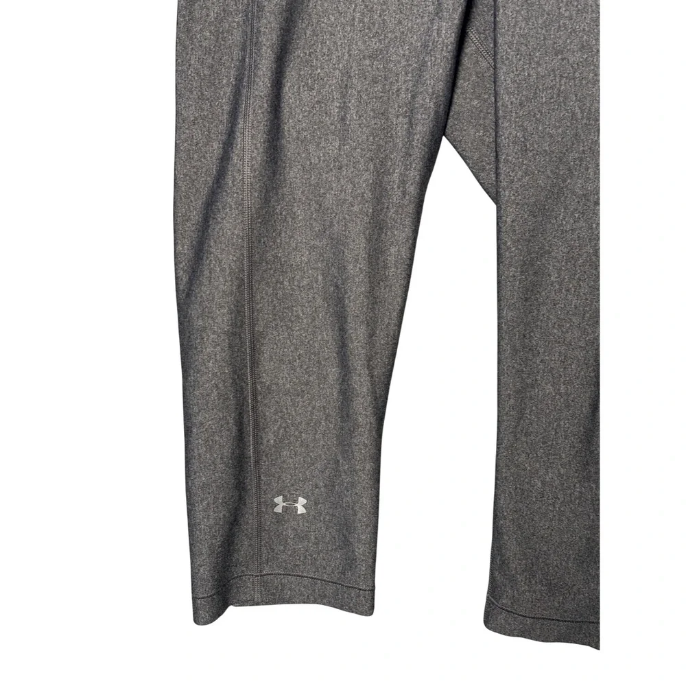 Under Armour Womens Compression Capri Leggings Large Gray HeatGear Athletic